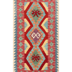 Maimana Afghanistan Kilim Rug - 198 x 99 cm