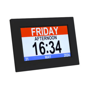 NNEDSZ 8" Digital Day Clock Calendar Alarm Black