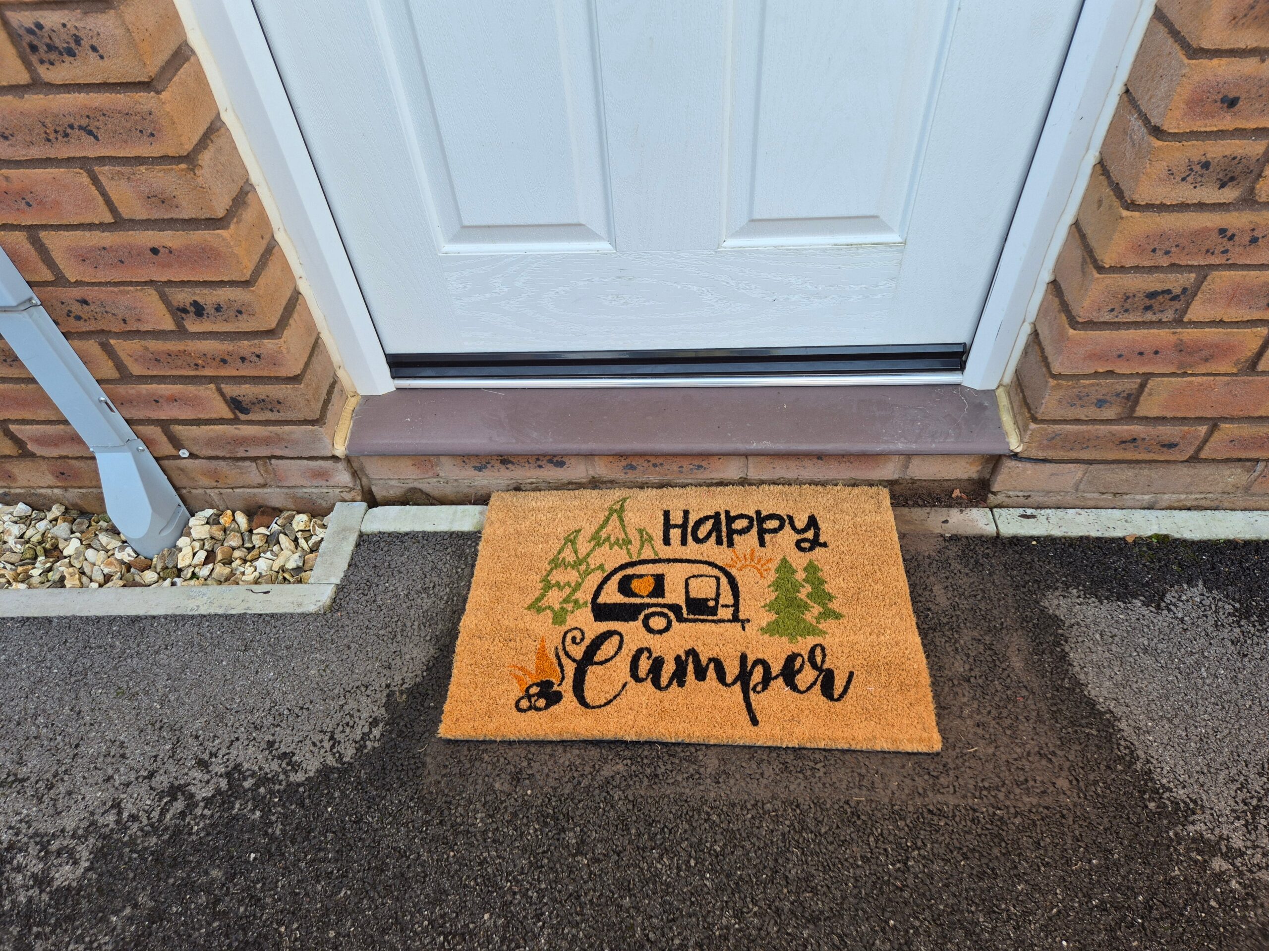 Coir Doormat, 60cm x 40cm - 'Happy Camper' - Image 5