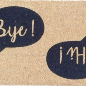 Coir Doormat, 60cm x 40cm - 'Hi! Bye!'