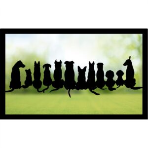 Friendly Dogs in Silhouette, SunCatcher Garden Mirror Rectangular Design
