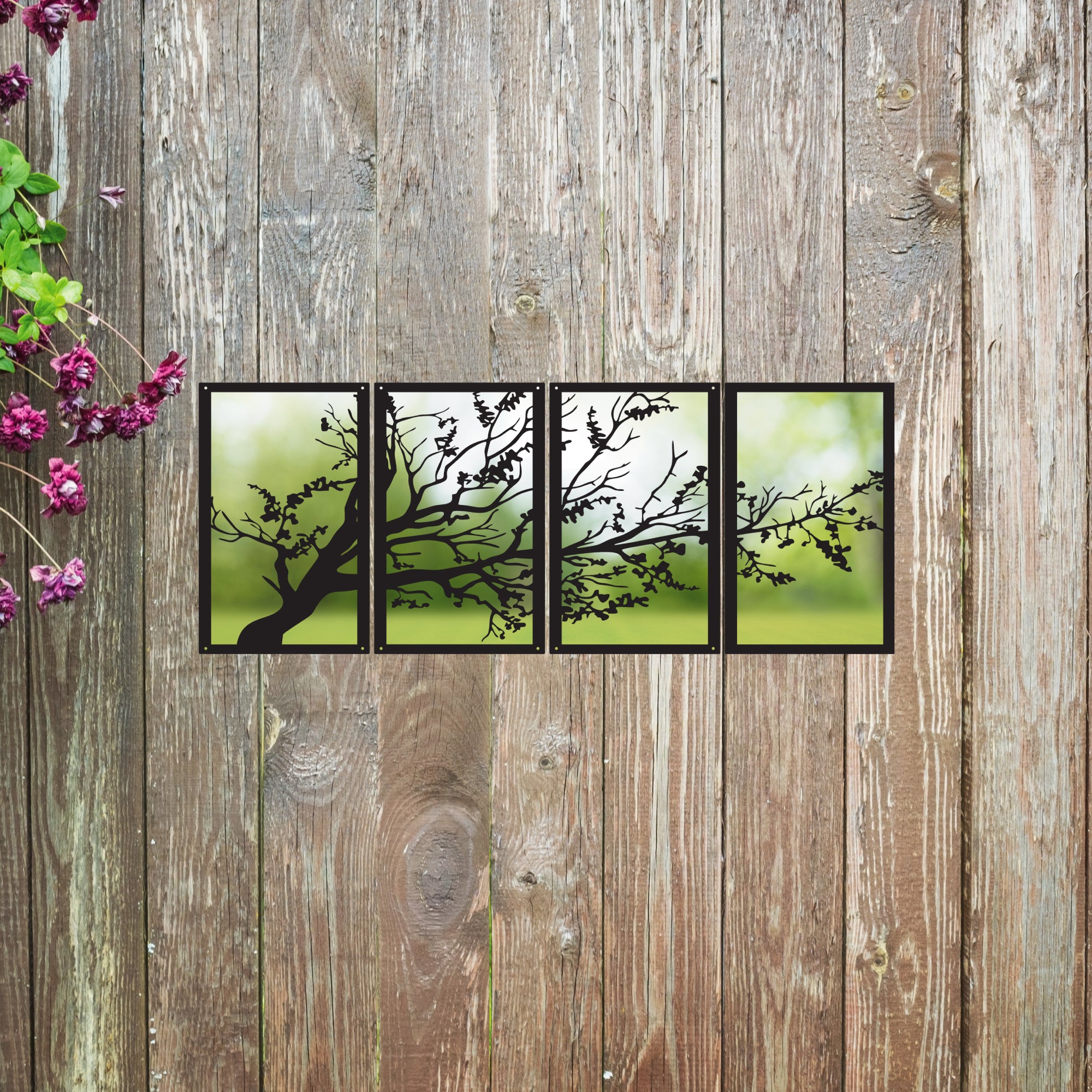 SunCatcher Garden Mirror Set of Four Panels Tree - Image 4