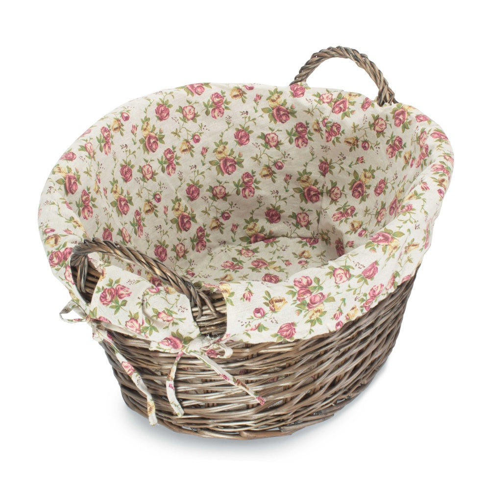 Antique Wash Finish Willow Wash Basket - Image 2