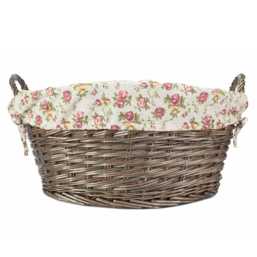 Antique Wash Finish Willow Wash Basket - Image 3