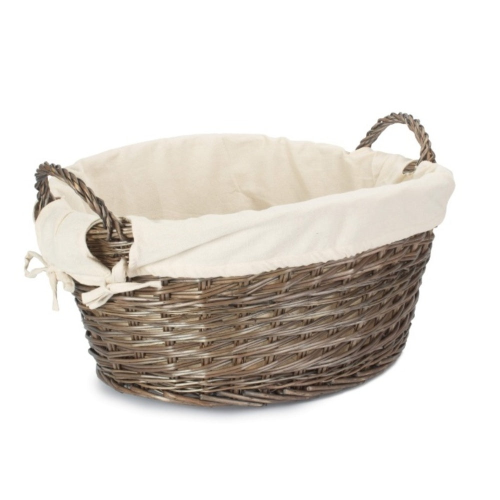 Antique Wash Finish Willow Wash Basket - Image 5