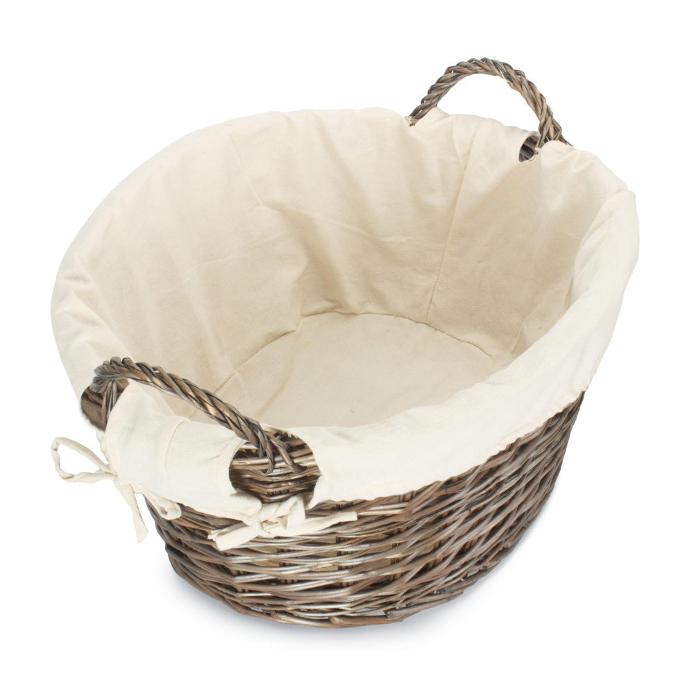 Antique Wash Finish Willow Wash Basket - Image 7