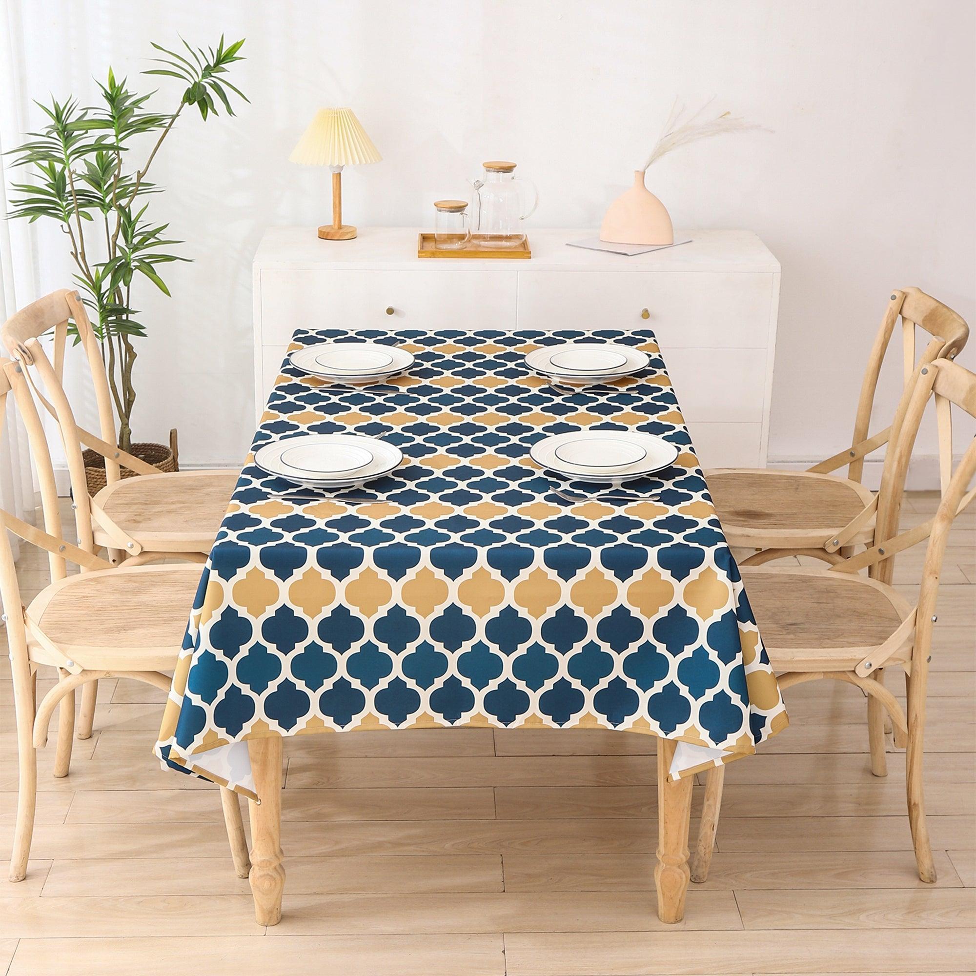 Water Resistant Indoor Outdoor Table Cloth 137x185 CM (Blue) - Image 2
