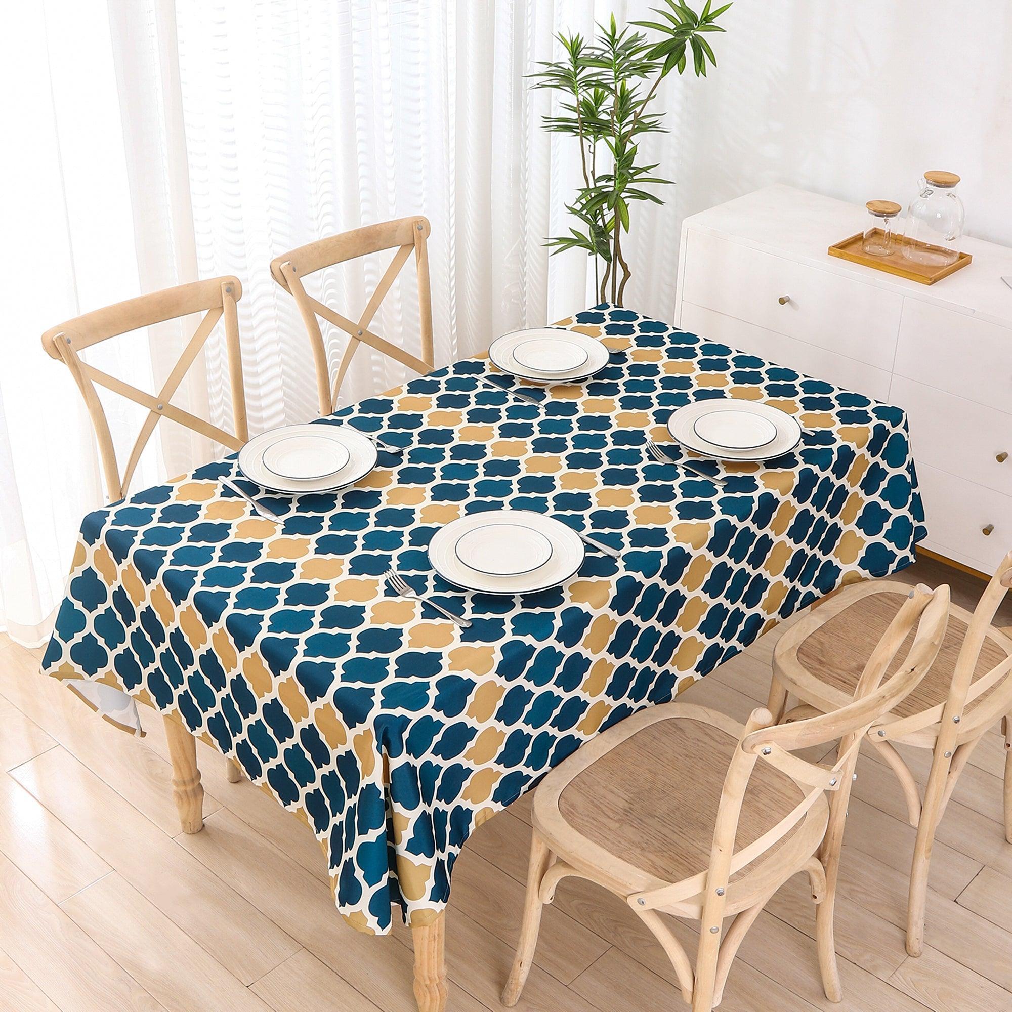 Water Resistant Indoor Outdoor Table Cloth 137x185 CM (Blue)