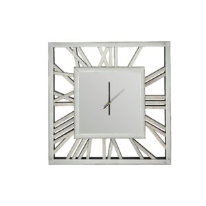 NNEDSZ Decorative silver mirrored clock - 60cm