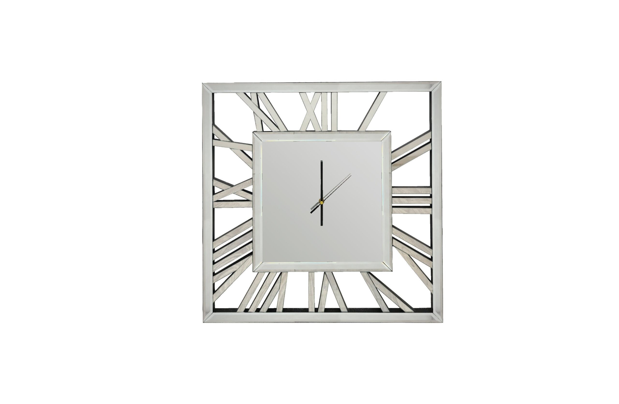 NNEDSZ Decorative silver mirrored clock - 60cm