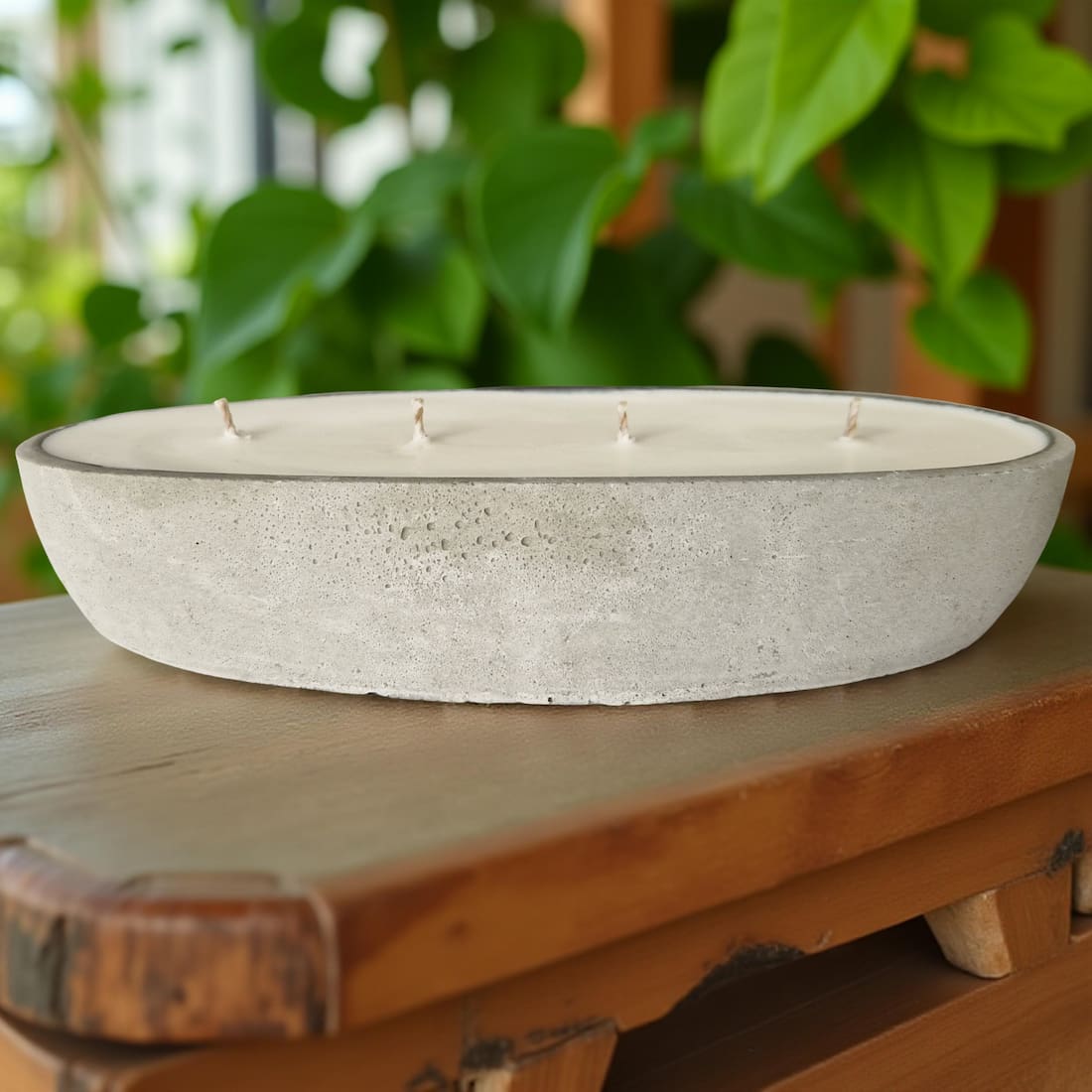 Multi Wick Concrete Oval Loaf Bowl Candle - Image 4