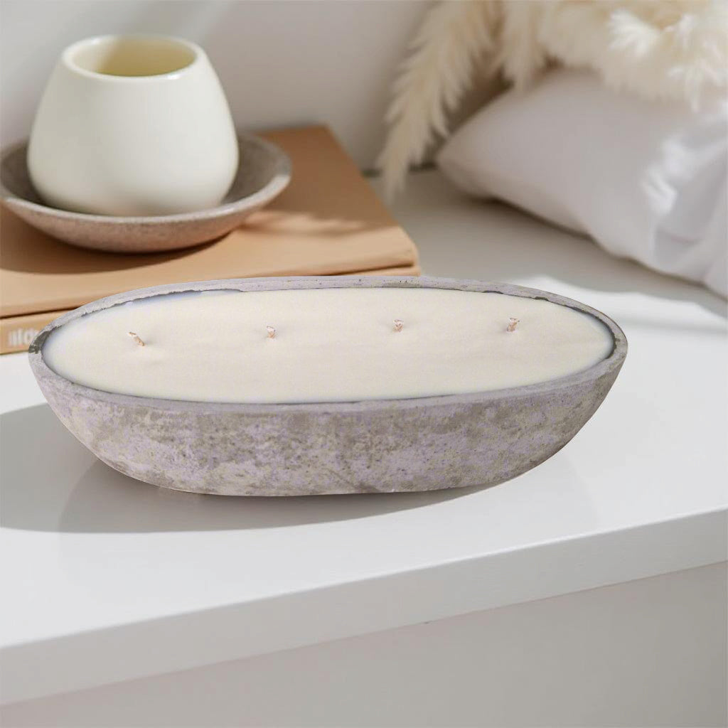 Multi Wick Concrete Oval Loaf Bowl Candle - Image 7
