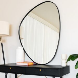 Izumi - Black Metal Irregular Pebble Mirror - 120cm x 90cm