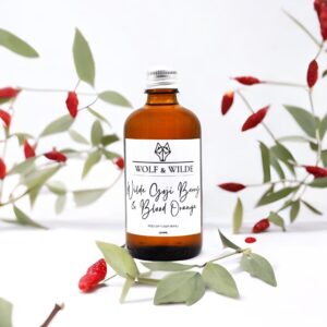 Wilde Goji Berry & Blood Orange 100ML Luxury Reed Diffuser Refill In Amber Glass Bottle